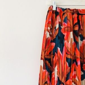 {Who What Wear} floral vibrant skirt mid-calf NWT
